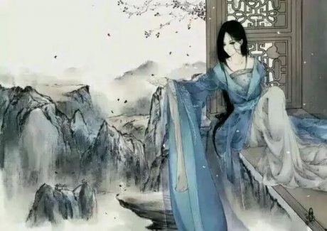 唯美古風圖片:寒月退霜風滿樓，夜靜人幽滿腔愁