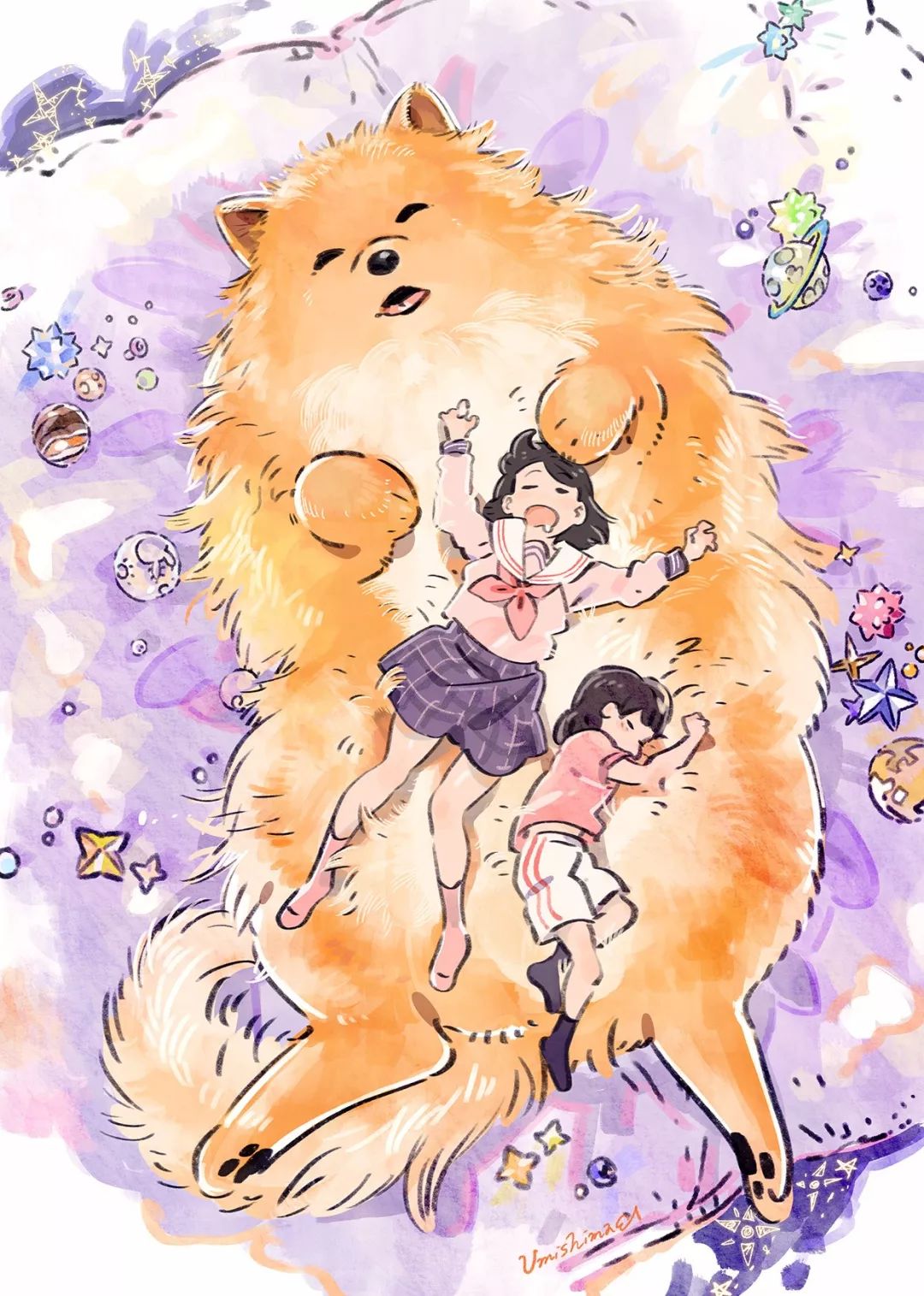 超唯美優雅插畫，清新亮麗的手繪插畫