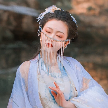 珠簾蒙面女生頭像，唯美古風(fēng)真人頭像