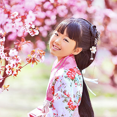 超萌粉色小花仙帶團(tuán)扇女孩頭像，唯美古風(fēng)真人