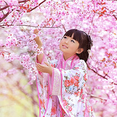 超萌粉色小花仙帶團(tuán)扇女孩頭像，唯美古風(fēng)真人