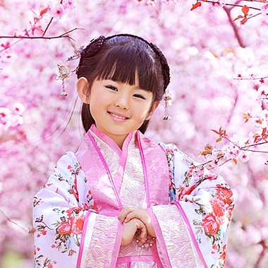 超萌粉色小花仙帶團(tuán)扇女孩頭像，唯美古風(fēng)真人