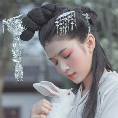 清新迷人帶寵物女生頭像，唯美古風真人頭像