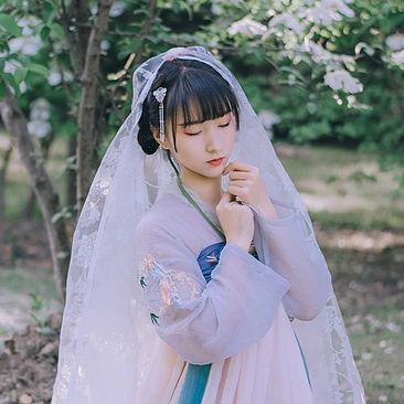 清新可愛瓊花女生頭像，唯美古風真人頭像