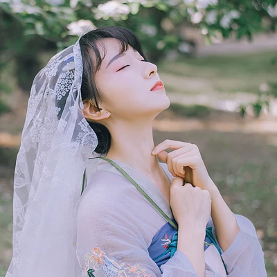 清新可愛瓊花女生頭像，唯美古風真人頭像