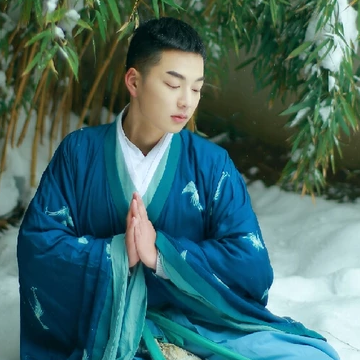 雪地禪意男生頭像，唯美古風真人頭像