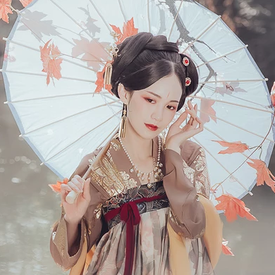 秋千仕女帶團扇女生頭像，唯美古風真人頭像