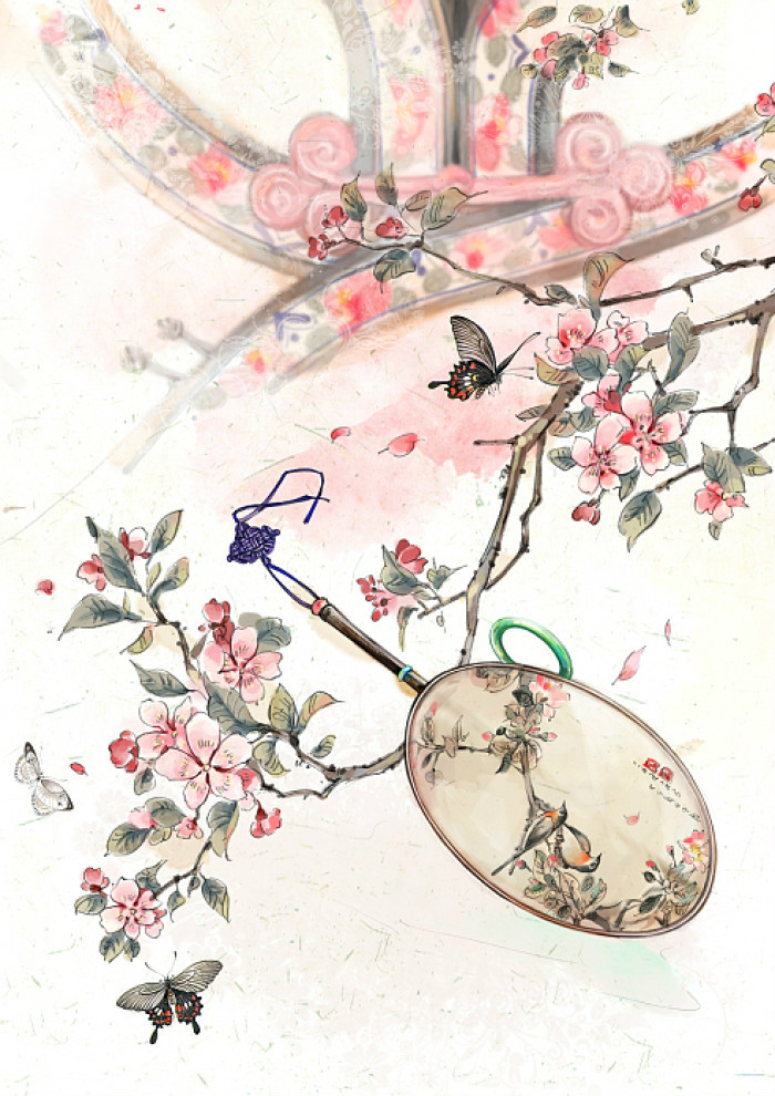 水墨風格插畫，中國風藝術手繪插畫