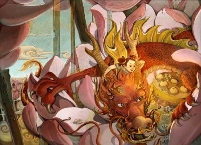 中國風(fēng)年畫插畫，中國風(fēng)手繪插畫圖片