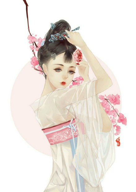 古典美女插畫，中國風手繪插畫