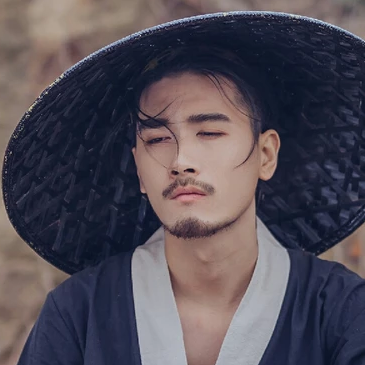 霸氣帶斗笠男生頭像，唯美古風(fēng)真人頭像