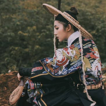 霸氣帶斗笠女生頭像，唯美古風真人頭像