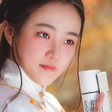 文藝看書女生頭像，唯美古風真人頭像