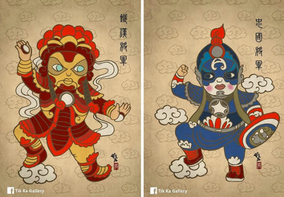 用國劇風重新詮釋復仇者聯盟插畫欣賞