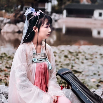 粉紅少女帶團扇頭像，唯美古風真人頭像