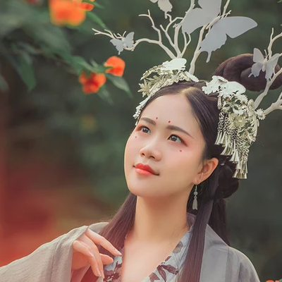 淡雅清新木槿花女生頭像，唯美古風真人頭像
