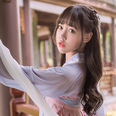 粉嫩小清新女生頭像，唯美古風真人頭像