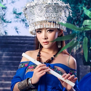 性感孔雀翎女生頭像，唯美古風真人頭像