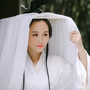 白衣俠女冷艷頭像，唯美古風女子真人頭像