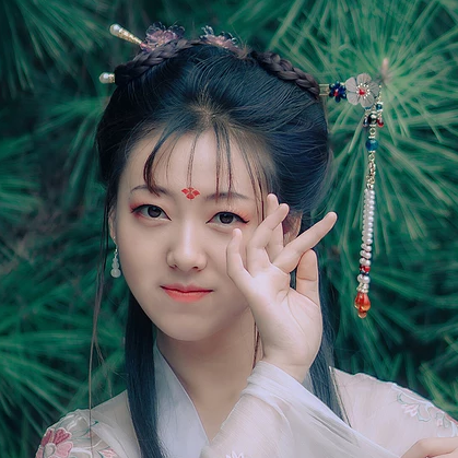 唯美漢服女生頭像，古風真人女子頭像