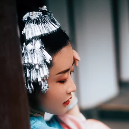 中國風清新花朵唯美古風女子頭像