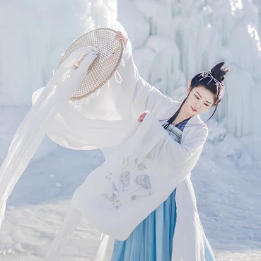 雪仙子唯美冷艷古風真人女子頭像