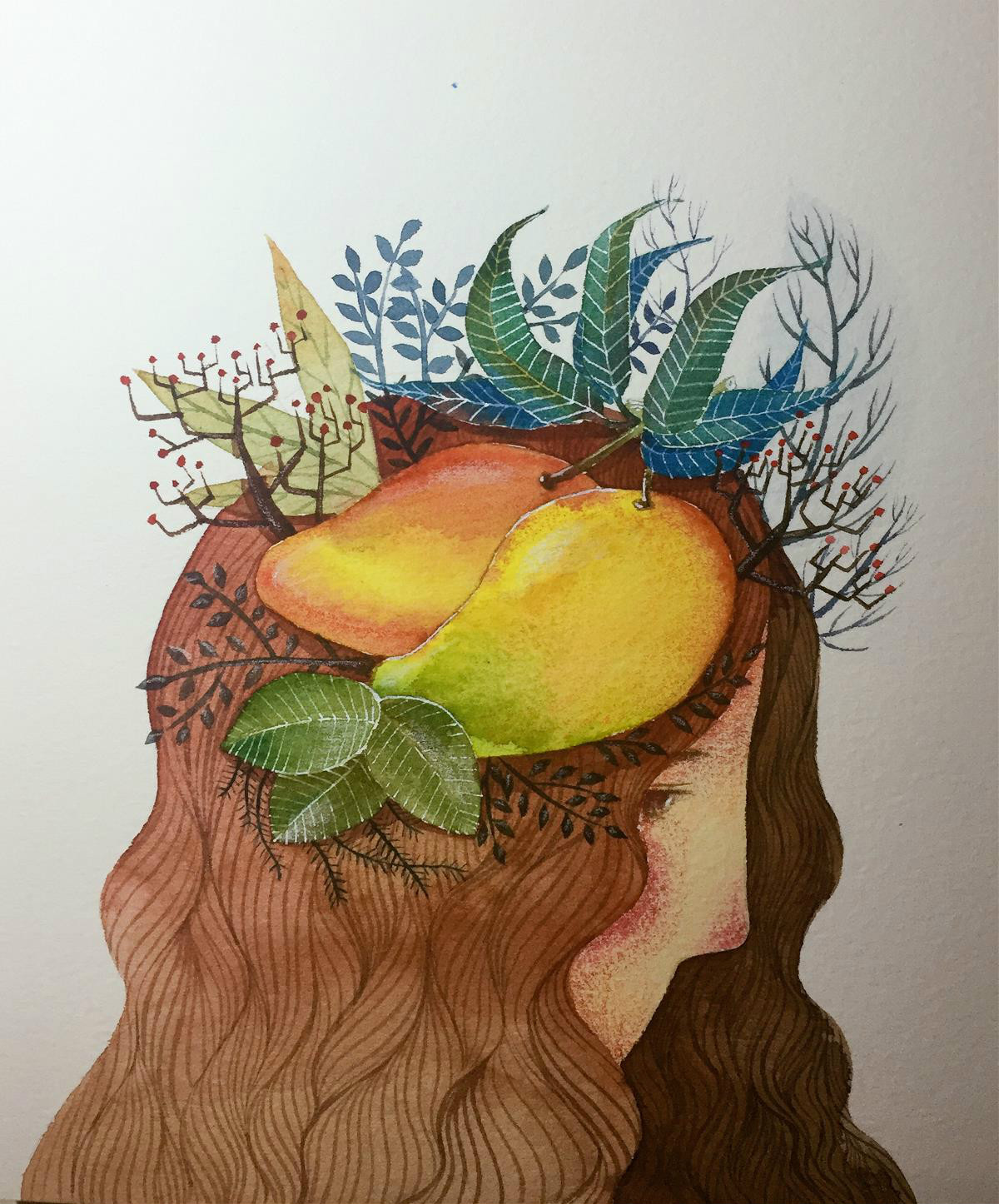 水果主題創意水彩手繪插畫