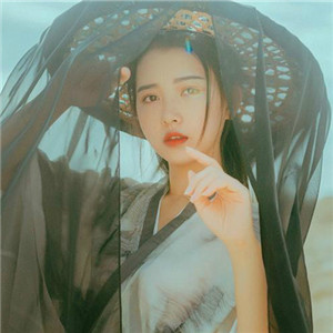 大漠孤煙古風女子真人頭像，唯美女生qq頭像