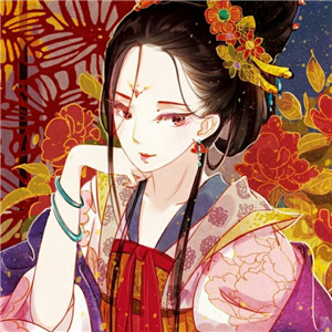 手繪風格華貴古風女子頭像，動漫頭像女生頭像