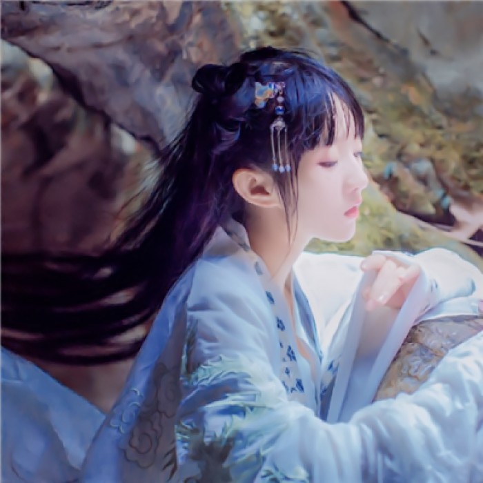 嬌俏女子古風唯美頭像，淡掃峨眉真人女生頭像
