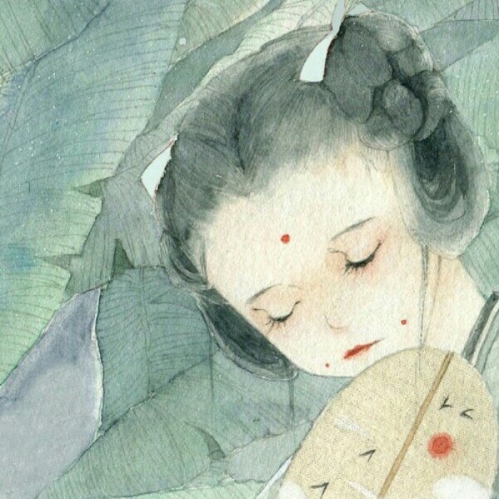 清雅風格古典女生頭像，動漫水彩古風頭像