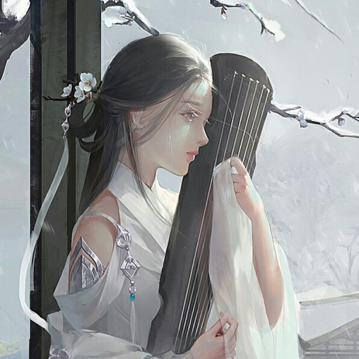 清雅風格古典女生頭像，動漫水彩古風頭像