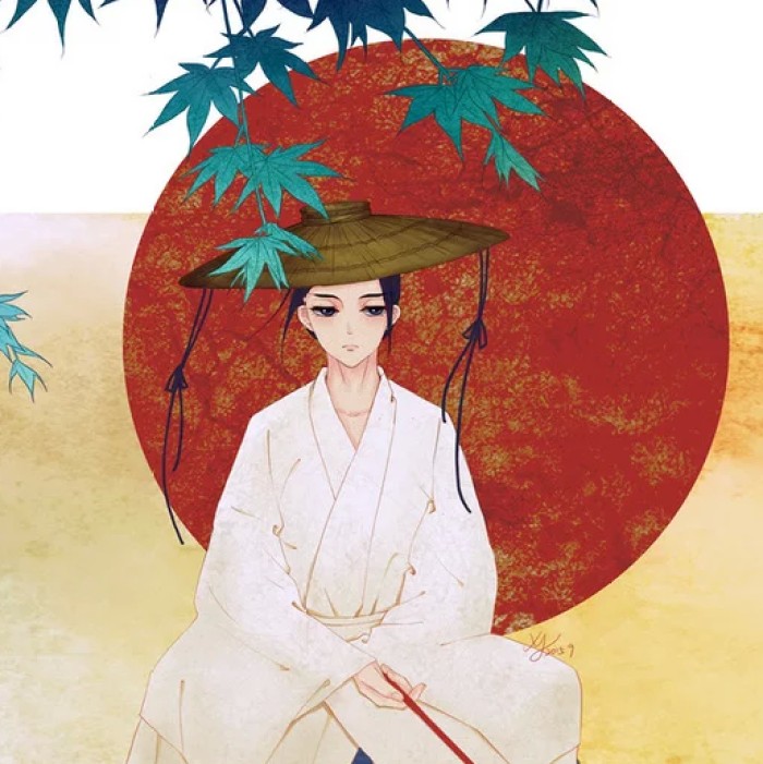 古典唯美女子頭像，水彩風女生頭像