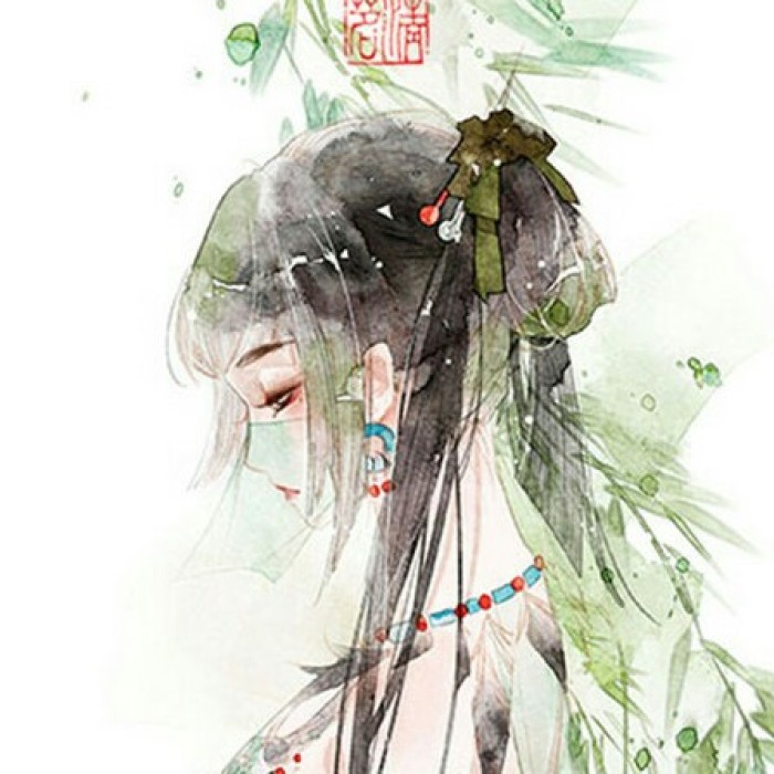 水墨風古典女子頭像，古風唯美頭像。