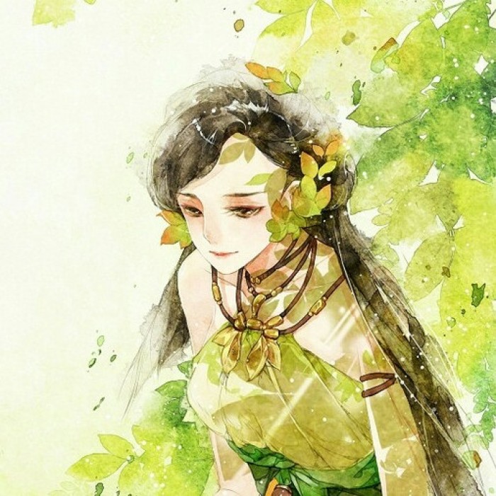 水墨風古典女子頭像，古風唯美頭像。