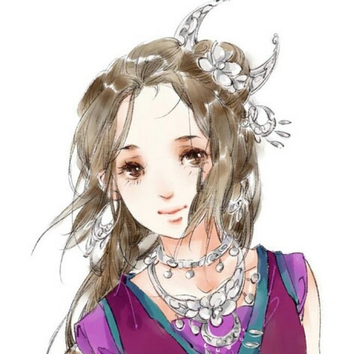水墨風古典女子頭像，古風唯美頭像。