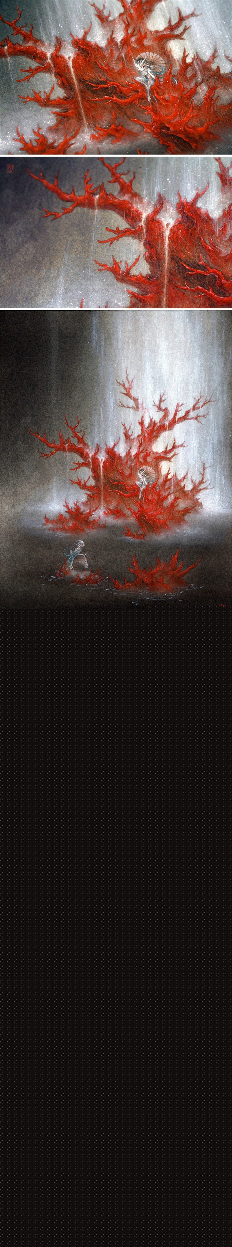 杉澤《天瀑.海童》中國風插畫欣賞