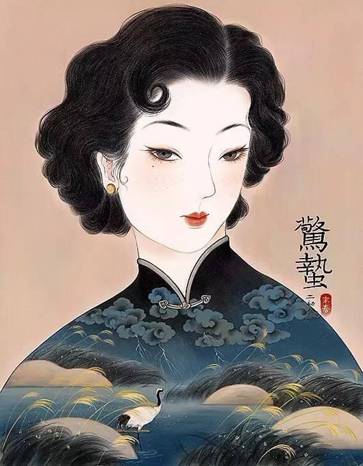 獨特中國美，最美插畫，膚如凝脂珠圓玉潤民國