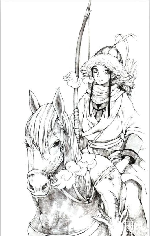 清新可人的唯美古風女子手繪插畫圖片