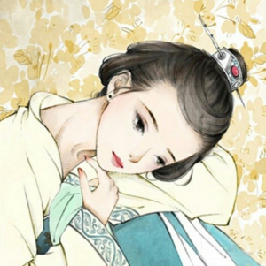 古風手繪女子頭像