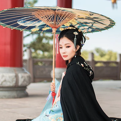 長相思帶傘女生頭像，唯美古風真人頭像