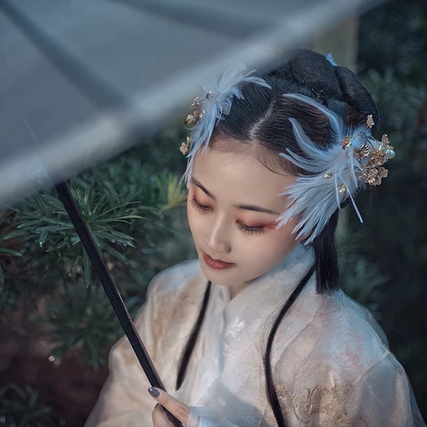 妖艷帶傘女子頭像，唯美古風真人頭像