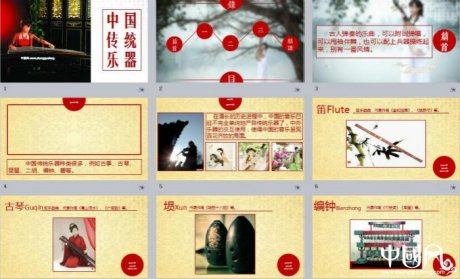 中國傳統樂器PPT模板