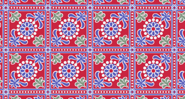 中國傳統唐代服飾寶相花紋幾何圖案，矢量素材