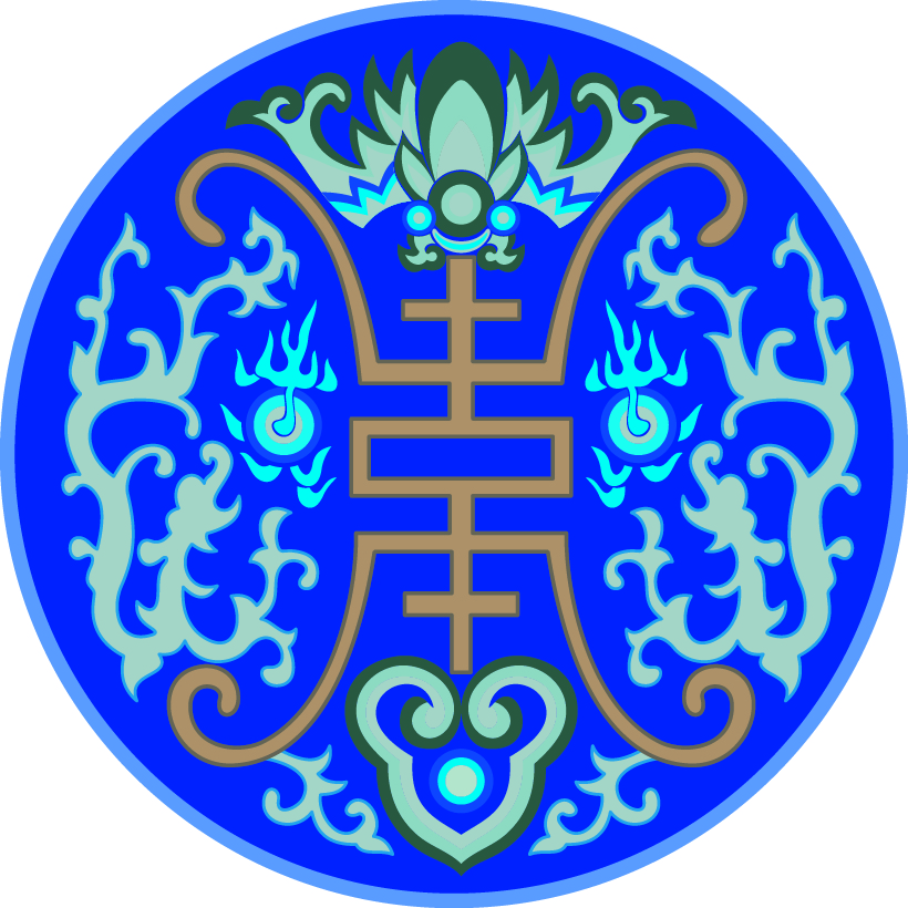 中國傳統刺繡吉祥復古圓形圖案，矢量素材