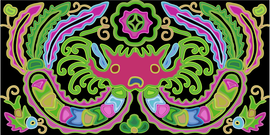 中國傳統刺繡吉祥鳳凰圖案，矢量素材