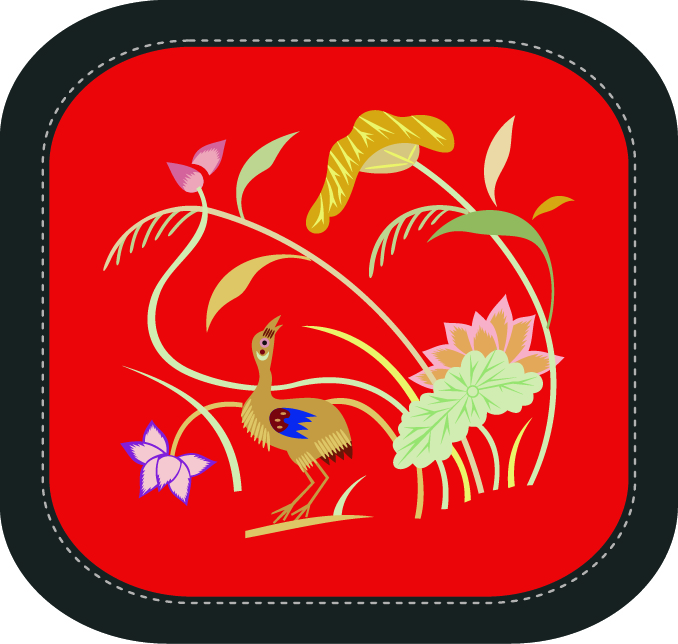 中國傳統(tǒng)刺繡圖案動物花卉系列一，矢量素材