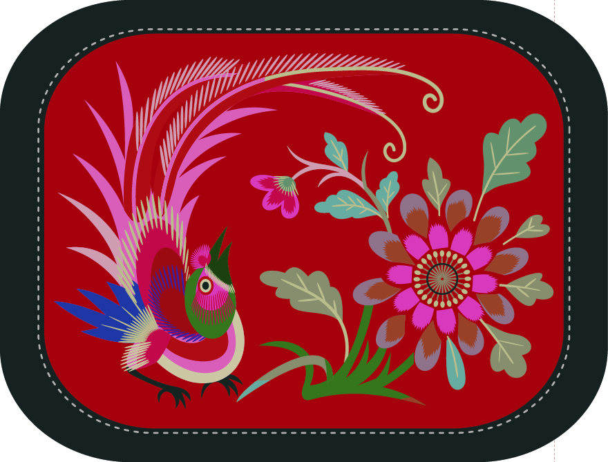 中國(guó)傳統(tǒng)刺繡圖案鳳凰系列一，矢量素材