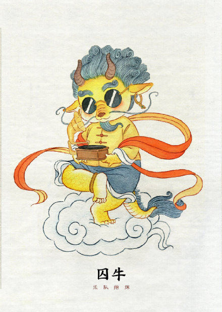 古風插畫：神獸樂隊，非常可愛
