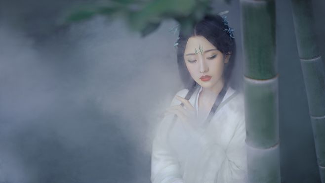竹間女古風攝影：一榻清風，故山邂逅欣相遇